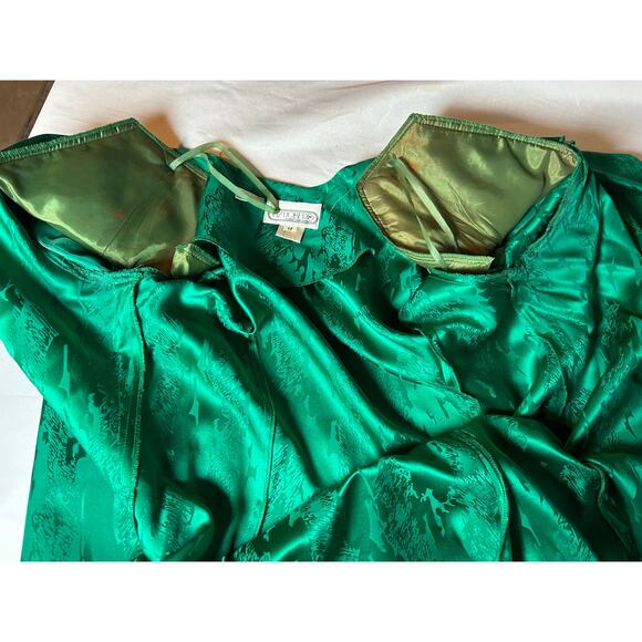 Vintage Women's Green 100% Silk double breasted 2 Piece Set skirt/jacket Sz 12 - Picture 12 of 16